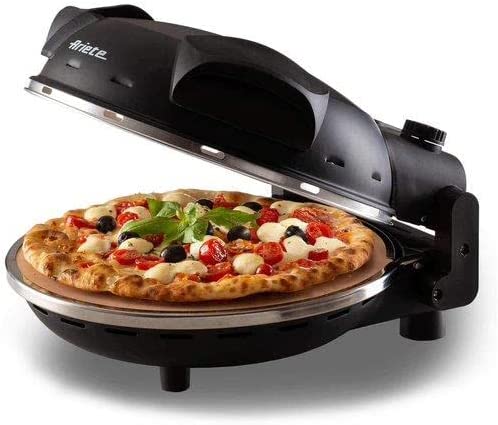 Ariete 917 Pizza en 4 minutes, Four à pizza 1200 W, pierre réfractaire avec traitement antiadhésif, température max 400°C, 5 niveaux de cuisson Noir Fiche Technique et Prix au Maroc