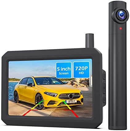 AUTO-VOX TW1 Vraiment sans Fil Vue arrière Set de caméra, caméra de recul sans Fil 720p avec Moniteur HD de 5 Pouces, 5 Min DIY Installation, Support 2 caméras, Appareil Photo imperméable IP68 Fiche Technique et Prix au Maroc