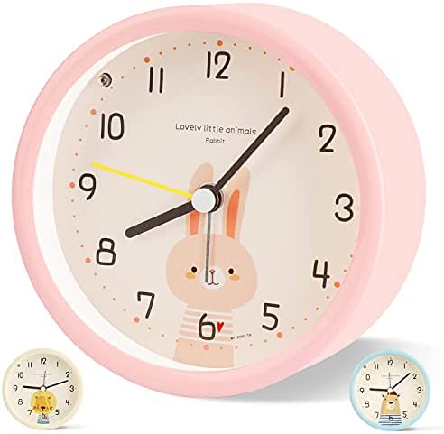 DTKID Réveil Enfant Analogique Garçon Fille Silencieux Horloges de Table alimentées par Batterie sans coutil de Chevet Grande Fonction Light pour Bureau de Chambre (Rose-3) Fiche Technique et Prix au Maroc