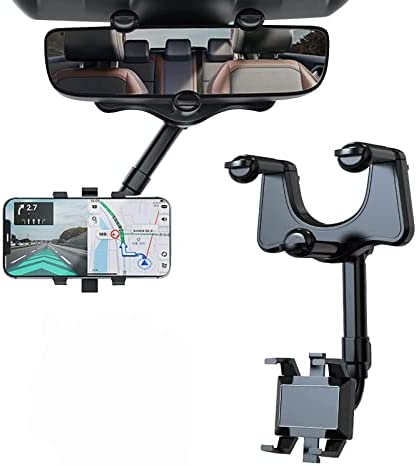 Support de téléphone de Voiture pour rétroviseur, Auto Support Téléphone Voiture Rotatif et Rétractable à 360° pour Tous Les Smartphones Fiche Technique et Prix au Maroc