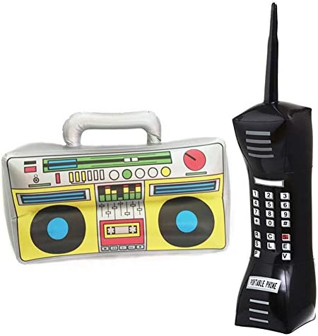 XIAOXIONG Lot de 2 radios gonflables pour téléphone portable - Accessoires gonflables pour décorations de fête des années 80 et 90 - Utilisation pour la maison et le camping en plein air - Randonnée Fiche Technique et Prix au Maroc