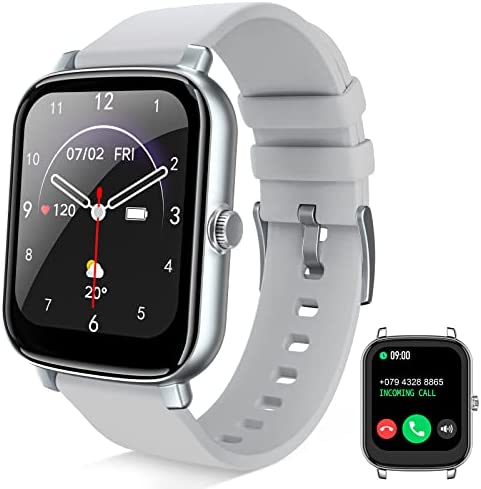 Montre Connectée Repondre Appel, 1.7" Smartwatch Montre Tactile Homme Femme, Sport 28 Modes, Podometre, Moniteur Fréquence Cardiaque et Sommeil, Etanche Tracker d'activité pour Android iOS (Argent) Fiche Technique et Prix au Maroc