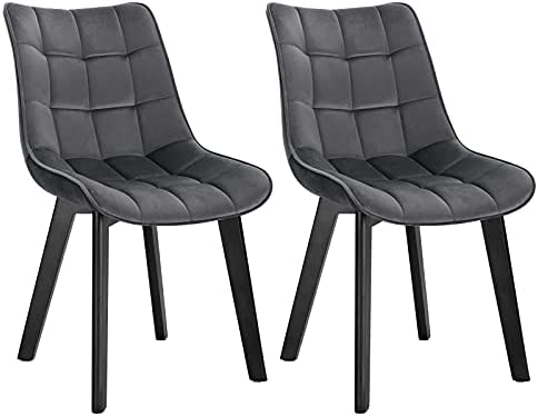 EUGAD 0654BY-2 Chaise de Salle à Manger Lot de 2 avec Velours Assise,Chaise Cuisine Chaise à Manger en Bois,Gris Foncé Fiche Technique et Prix au Maroc