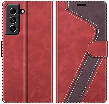 MOBESV Coque pour Samsung Galaxy S21 FE 5G, Housse en Cuir Galaxy S21 FE 5G, Étui Téléphone Samsung S21 FE 5G Magnétique Etui Housse pour Samsung Galaxy S21 FE 5G, Élégant Rouge Fiche Technique et Prix au Maroc