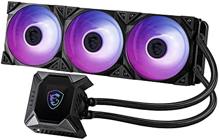 MSI MPG CORELIQUID K360 Kit Watercooling CPU, Pompe LCD avec Ventilateur 60mm, 3x 120mm ARGB TORX FAN 4.0, Tuyaux Anti-Évaporation, Compatible GI Cooling, Mystic Light et Sockets AMD & Intel Fiche Technique et Prix au Maroc