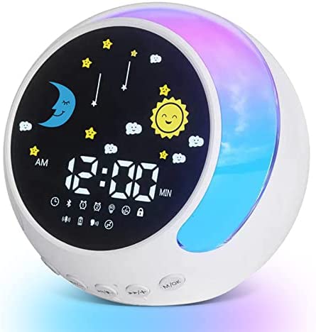 KUPRO Réveil pour Enfants avec veilleuse Tactile, Enregistrement de Sonnerie de réveil, Mode Double Alarme, Moniteur Vocal, hypnose au Bruit Blanc, Haut-Parleur Bluetooth, Parfait pour Offrir Fiche Technique et Prix au Maroc