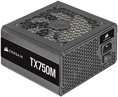 Corsair TX750M (2021), TX-M Series, 750 Watt 80 PLUS Gold Semi-Modulaire Silencieux ATX Alimentation (Connexion EPS12V, Fonctionnement Silencieux, Condensateurs 105 °C, Format Compact) Noir Fiche Technique et Prix au Maroc