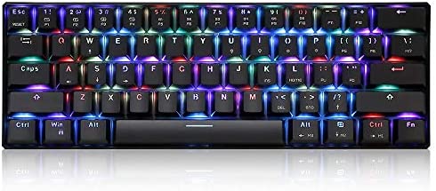 Wscoficey CK61 RGB Clavier de Jeu mécanique per PS/PC OUTMU Bleu Commutateur Clavier 61 Touches Anti-fantômes avec rétro-éclairage pour Le Jeu Noir Fiche Technique et Prix au Maroc
