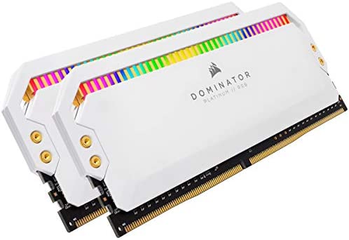 Corsair Dominator Platinum RGB 16Go (2x8Go) DDR4 3200MHz C16, Eclairage LED RGB Mémoire de Bureau Optimisée AMD (Performances Haute, Temps Réponse Rapides, 12 paramétrables CAPELLIX RGB LED) - Blanc Fiche Technique et Prix au Maroc