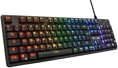 The G-Lab Keyz Platinium Clavier Mécanique Gamer AZERTY FR Red Switch Low Profile - Clavier Gaming Rétroéclairage RGB 100% Personnalisable, Anti-ghosting Total - PC/PS4/PS5/Xbox – Nouveau 2022, Noir Fiche Technique et Prix au Maroc