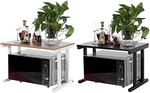 Ejoyous Étagère à Micro-Ondes à 2 Couches, Support à Micro-Ondes Support en Bois, étagère de Cuisine Etagere Rangement Cuisine cuiseur à Riz Assiettes Tasses bouilloires, Bouteilles (Blanc) Fiche Technique et Prix au Maroc