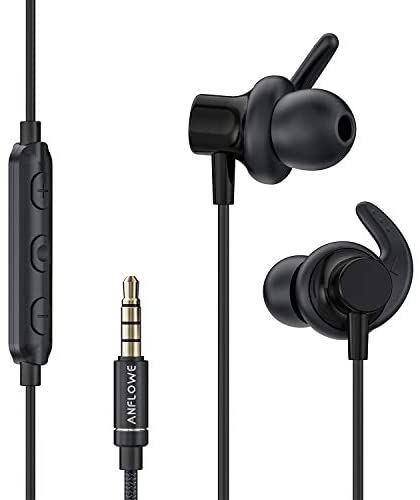 ANFLOWE ES900 Écouteurs de Sport Filaires, Ecouteurs Intra-Auriculaires avec Micro et Basses Puissantes pour la Course à Pied, Le Jogging et la Gym - Noir Fiche Technique et Prix au Maroc