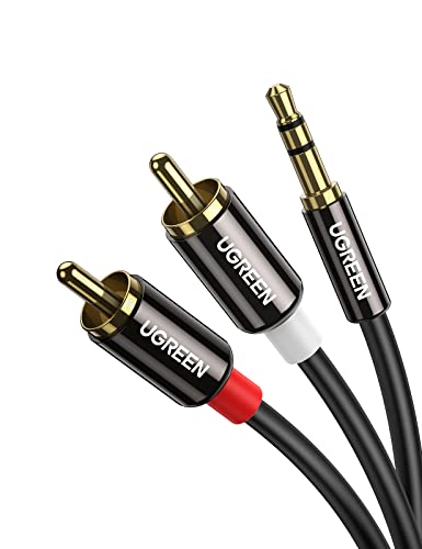 UGREEN Câble RCA Jack Audio Stéréo Cordon Jack 3.5mm vers 2 RCA Mâle Compatible avec TV PC Smartphone Ampli Chaîne HiFi Barre de Son Home Cinéma Autoradio Enceinte (2 M) Fiche Technique et Prix au Maroc