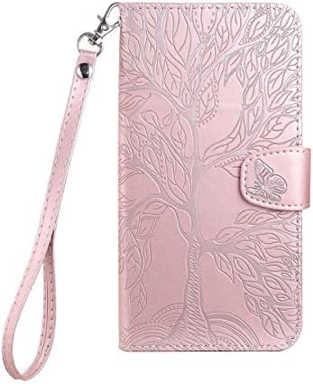 Annuo Coque iphone 7/8/SE 2020 Cover, Etui Portefeuille à Rabat avec Fermeture Magnétique, Wallet Case pour Téléphone Portable à Grain de Bois 3D pour Fonction de Suppor,Or Rose Fiche Technique et Prix au Maroc