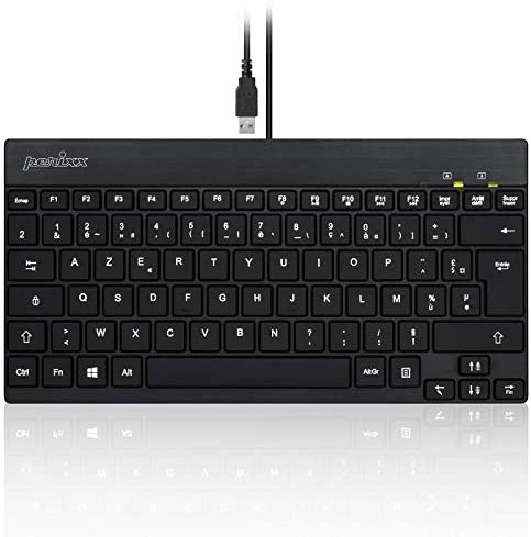 perixx PERIBOARD-326, Mini Clavier USB Filaire Rétroéclairé Silencieux pour Windows, AZERTY Français Fiche Technique et Prix au Maroc