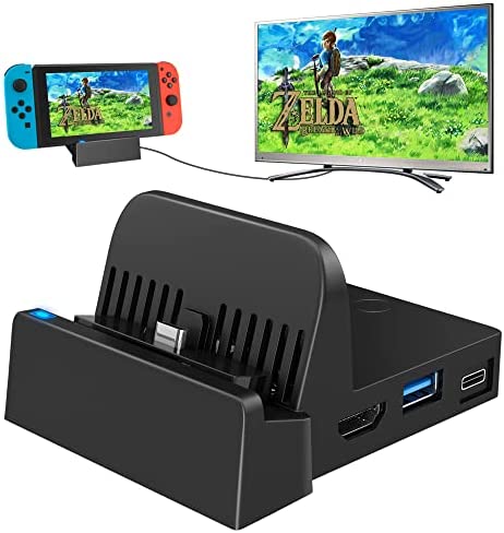Ponkor Nintendo Switch TV Docking Station, Switch Dock Portable Mini, Adaptateur Commutateur Compact vers HDMI, Remplacement du Dock de Chargement pour Commutateur Nintendo Fiche Technique et Prix au Maroc