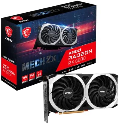 MSI RX 6600 Mech 2X 8G 912-V502-039 Noir Fiche Technique et Prix au Maroc