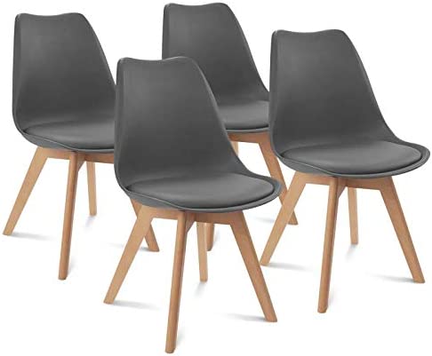 IDMarket - Lot de 4 chaises SARA Gris foncé pour Salle à Manger Fiche Technique et Prix au Maroc