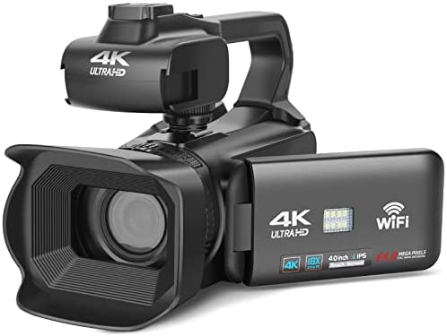 Caméscope vidéo 4K 64MP avec microphone Zoom numérique 18× Caméra YouTube Écran tactile 4'' et télécommande Fiche Technique et Prix au Maroc