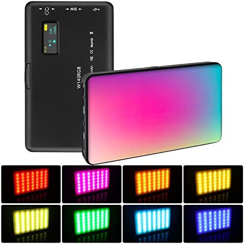 LUXCEO Panneau LED RGB,Mini Lampe de Caméra Portable,140 Perles de Lampe Video,pour Vlog,Diffusion en Direct,Interview (3100mAh, CRI 95+, 2500-9000K) Fiche Technique et Prix au Maroc