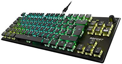 Roccat Clavier de jeu optique compact RVB Vulcan TKL Pro, rétroéclairage LED AIMO clé par touche, commutateurs optiques en titane, plaque supérieure en aluminium, roue multimédiaAvis,  Fiche Technique et Prix au Maroc