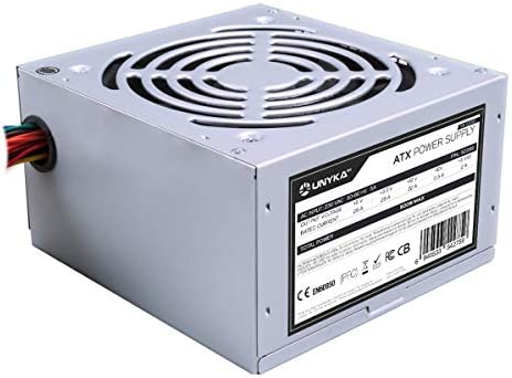 UNYKAch ATX 500W unité d'alimentation d'énergie Argent - Unités d'alimentation d'énergie (500 W, 230 V, 50-60 Hz, 28 A, 22 A, 28 A) Fiche Technique et Prix au Maroc