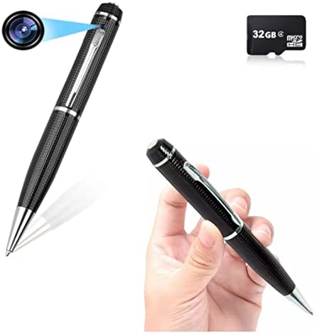 Stylo espion avec caméra cachée, mini enregistreur vocal espion avec 1080 HD, stylo portable rechargeable par USB, carte SD 32 Go. Argent Fiche Technique et Prix au Maroc
