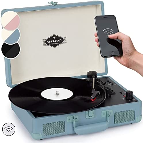Auna Platine Vinyle Bluetooth, Tourne Disque Vinyle USB avec Haut parleur, Tourne-disques Audio Vinyle 33 tours, Chaine Hifi avec Platine Vinyle, Lecteur Vinyles Vintage Meuble Platine Vinyle Portable Fiche Technique et Prix au Maroc
