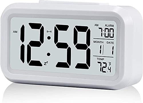 Réveil Digital Réveil Matin, Horloge Numérique Réveil à Pile Silencieux pour Enfants Adultes Grand écran LED Température Calendrier, Reveil de Voyage avec Veilleuse Snooze Fonction Fiche Technique et Prix au Maroc