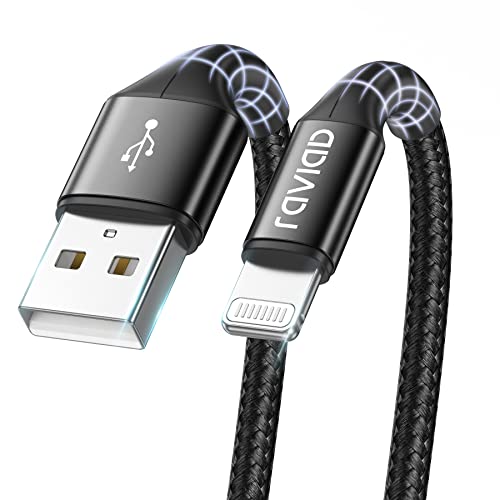 RAVIAD Cable iPhone Chargeur iPhone 2M, [Certifié MFi] Cable Lightning Nylon Câble Chargeur iPhone Charge Rapide pour iPhone 13 12 11 Pro Max Mini XR XS X 8 7 6 Plus 6s 6 SE 5 5s 5c- Noir Fiche Technique et Prix au Maroc