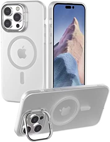 ESONG Coque iPhone 12 Pro Max 6.7,Etui Antichoc Compatible avec MagSafe,Support d'anneau de caméra,[Protection de Qualité Militaire]Dos en Acrylique Résistant aux Rayures,Translucide Housse-Blanc Fiche Technique et Prix au Maroc