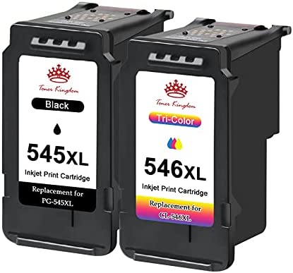 Toner Kingdom Compatible PG-545XL CL-546XL Remplacement pour Cartouches d'encre Canon 545 546 XL pour Canon Pixma TS3350 MG2950 MG2550 TS3150 TS3450 TR4550 TR4650 MX495 MG2555S (1 Noir, 1 Tricolore)Avis,  Fiche Technique et Prix au Maroc