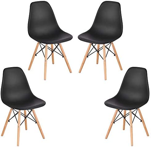 JOSHNESE Ensemble de 4 Chaises à Salle à Manger Scandinave Design Moderne Adapté à La Maison/Cuisine/Café/Bureau (Noir) Fiche Technique et Prix au Maroc