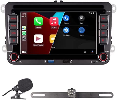 Autoradio Double din Compatible avec CarPlay/Android Auto pour 7 Pouces avec Bluetooth Call/FM/AM Radio/USB/EQ, Carne View Camera Car VW Golf 5 6 Passat Jetta Caddy EOS T5 Tiguan Touran CC Polo Fiche Technique et Prix au Maroc