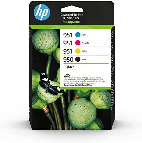 HP 950/951 Pack de 4 cartouches d'encre originales noire, cyan, magenta et jaune (6ZC65AE)(l'emballage peut varier Fiche Technique et Prix au Maroc