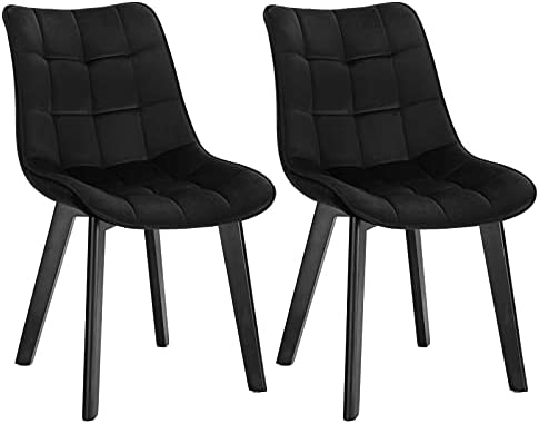 EUGAD 0656BY-2 Chaise de Salle à Manger Lot de 2 avec Velours Assise,Chaise Cuisine Chaise à Manger en Bois,Noir Fiche Technique et Prix au Maroc