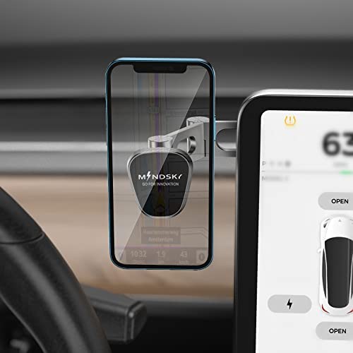 Mindsky Support magnétique pour téléphone portable Tesla 3 / Y / S / X, Mustang Mach-E Accessoires Support de téléphone portable pour écran de voiture / tableau de bord Fiche Technique et Prix au Maroc