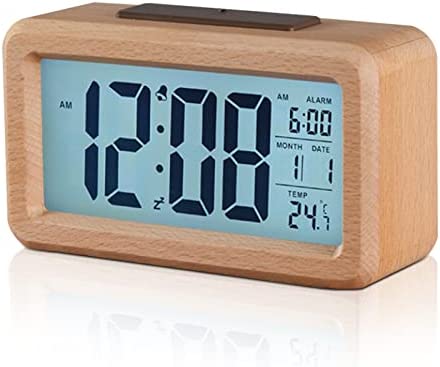 HERCHR Réveil Numérique en Bois, Horloge Digitale Réveil LED Horloge Numérique avec Affichage L'heure, Date, Température, Veilleuse pour Chevet, Maison, Bureau Fiche Technique et Prix au Maroc