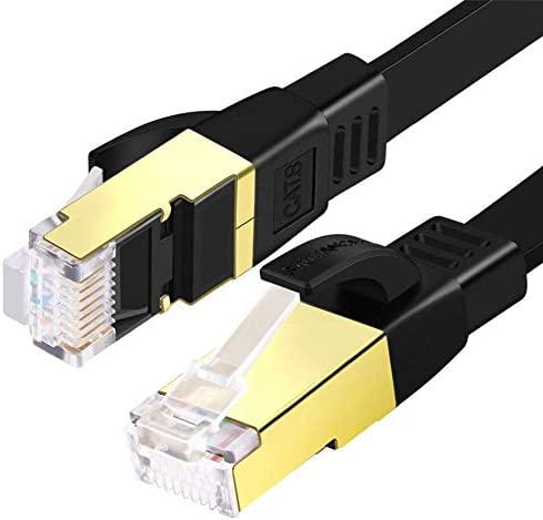 SHULIANCABLE Cat 8 Plat Câble Ethernet, Câble Réseau LAN Gigabit RJ45 40Gbps 2000MHz Haute Vitesse,Compatible Routeur,Switch,Modem, PC,TV Box (2M) Fiche Technique et Prix au Maroc