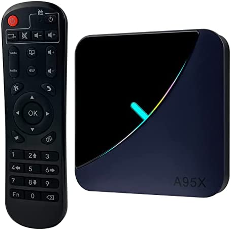 Bydiffer Android TV Box 11.0, Boîtier TV Quad-Core - 4 Go RAM 32 Go ROM - Boîte TV 2.4Ghz/5Ghz WiFi/ LAN/ 4K/ 3D/ Ultra HD/BT5.0, Lecteur Multimédia de Diffusion en Continu [A95X] Fiche Technique et Prix au Maroc