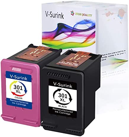 V-Surink Cartouches d'encre 301xl remanufacturées pour HP 301 hp301 Cartouches Noir et Couleur Remplacement pour HP Envy 4500 4502 Deskjet 3050 2540 OfficeJet 2620 2622 (1 Noir, 1 Tri-Couleur) Fiche Technique et Prix au Maroc