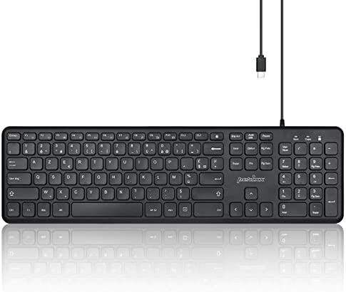 perixx PERIBOARD-210C Clavier Filaire USB C Pleine Taille avec Touches Ciseaux silencieuses - Compatible avec Les tablettes, Les Ordinateurs et Les Ordinateurs Portables - Noir - Français AZERTY Fiche Technique et Prix au Maroc