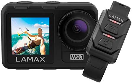 Lamax W9.1 Real 4K 60fps Action Cam avec stabilisation, caméra sous-Marine, caméscope avec Double écran et 21 Accessoires, Wi-FI, ralenti. Fiche Technique et Prix au Maroc