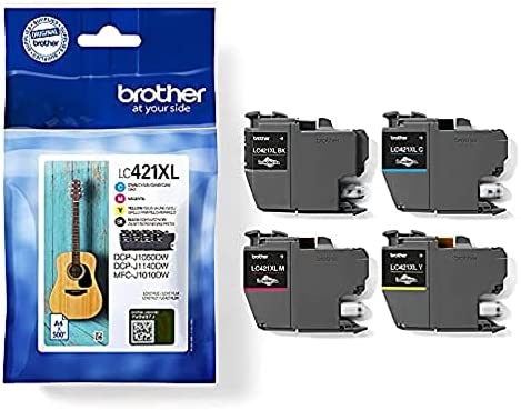 BROTHER LC421XLVAL, Pack de 4 Cartouches d'encre tranparentes Originales, Haute capacité, Noir, Cyan, Magenta, Jaune Fiche Technique et Prix au Maroc