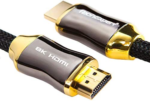 TechExpert Câble hdmi 2.1 8K 4K 120Hz Professionnel Ultra HD 2160p 1m 3D HDR 48GB/Sec eArc Fiche Technique et Prix au Maroc