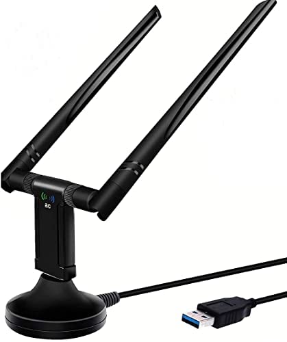 Fanghui Adattatore WiFi Wireless 1200Mbps, Dongle WiFi Dual Band 2.4GHz/5.8GHz Adattatore Di Rete Wireless, Antenna Ad Alto Guadagno 5dBi, Per Desktop PC Mac Compatibile Con Windows XP/7/8/8.1/10 Mac Fiche Technique et Prix au Maroc