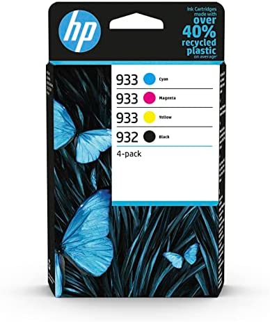 HP 932/933 Pack de 4 Cartouches d'Encre Noire, Cyan, Magenta et Jaune Authentiques (6ZC71AE) pour HP OfficeJet 6100 / 6600 / 6700 / 7110 / 7510 / 7610 /7612 Fiche Technique et Prix au Maroc
