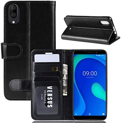 Coque for Wiko Y80 Housse en Cuir PU TPU Magnétique Protection étui for Y80 Wiko Y 80 2019 Telephone Portable Portefeuille Fonction Support (Black) Fiche Technique et Prix au Maroc