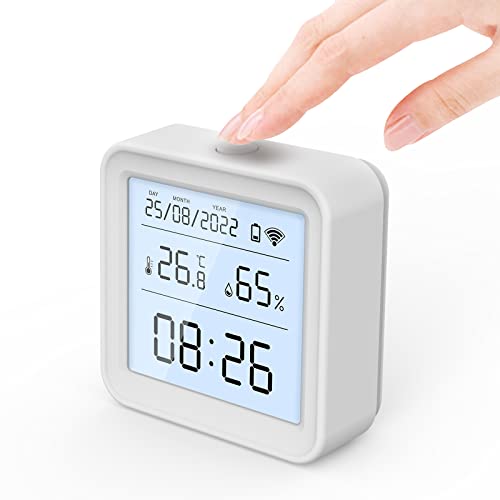 eMylo WiFi Thermometre Hygrometre Interieur, Tuya Thermomètre Intérieur Capteur Humidité Avec écran Rétro-éclairé D'enregistrement de Données, Chambre bébé Hygrometre Termometre Maison Fiche Technique et Prix au Maroc