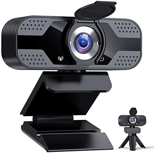 Webcam 1080P Full HD avec Microphone, Caméra Web USB avec trépied, Webcam PC pour Ordinateur de Bureau et Portable, Web Camera pour Vidéo, Etudes, Vidéoconférence, Enregistrement, Jeux, Cours en Ligne Fiche Technique et Prix au Maroc